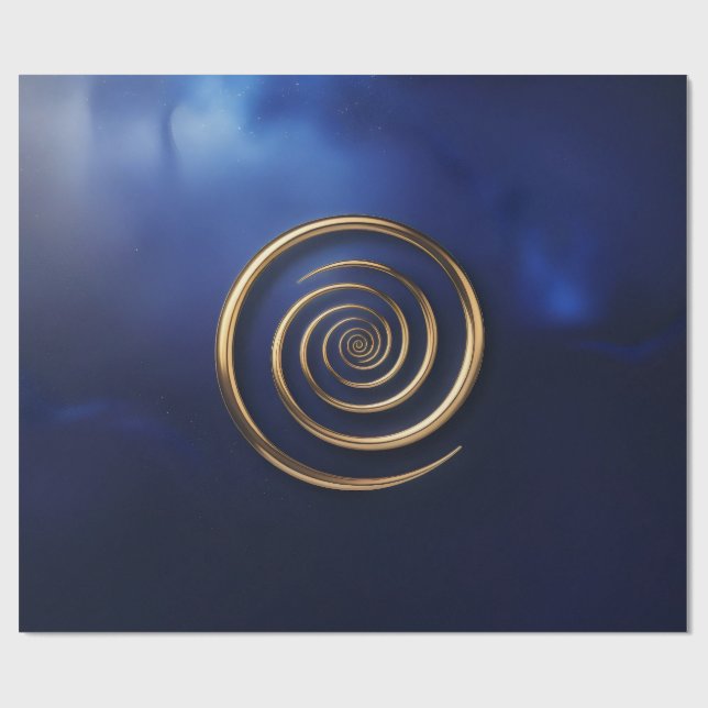 Papel De Presente Galáxia Espiral Dourada (Aberto)