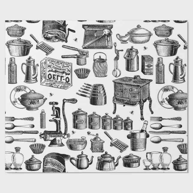 Papel De Presente galeria de cozinha antiga vitoriana (Aberto)