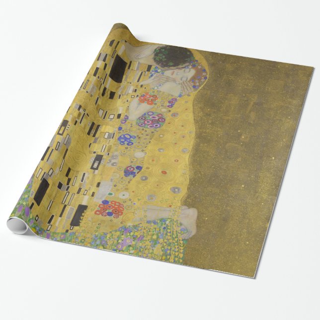 Papel De Presente Galeria Gustav Klimt The Kiss (Amantes) (Desenrolado)