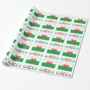 Papel De Presente Gales com Presente da Bandeira Galesa