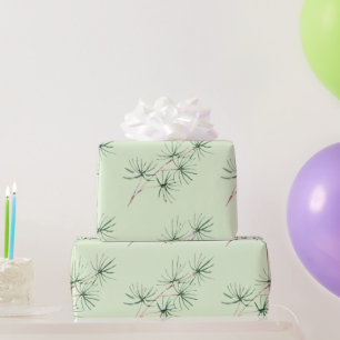 Papel De Presente Galho de Árvore da Floresta de Natal de Inverno em