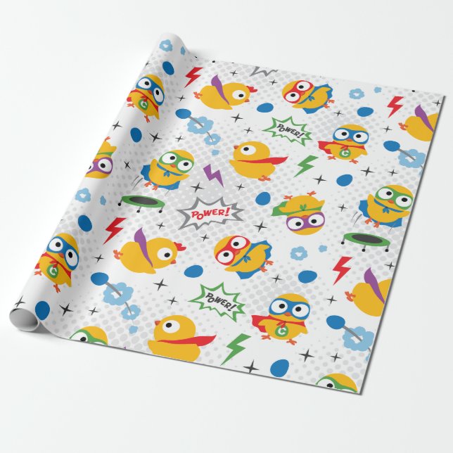 Papel De Presente Galinha Super Herói (Desenrolado)
