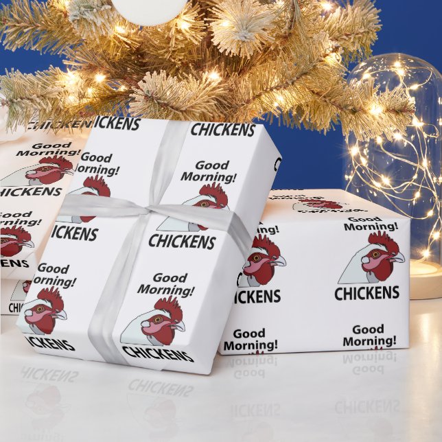 Papel De Presente Galinhas Boa Manhã Frango Engraçado (Feriados)