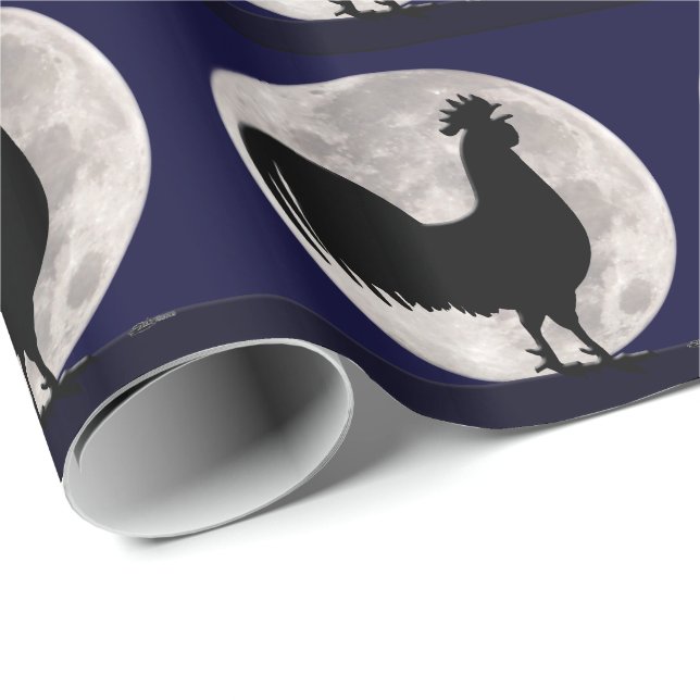 Papel De Presente Galo à Lua (Ponta do rolo)