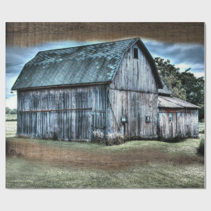 Papel De Presente Galo de Trator de Caminhão de Fazenda Russo Barn H