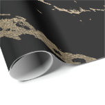 Papel De Presente Gama Brilhante Dourada Mínima de Deluxe Preta<br><div class="desc">Minimalismo e elegância de acordo com as verdadeiras tendências de decoração interior. Para Muitas Ocasiões De Glam De Luxo</div>
