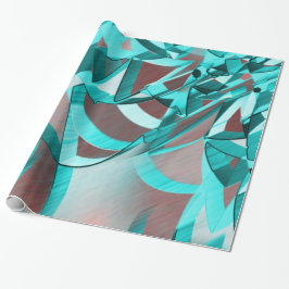 Papel De Presente Gamas cianas azuis sobre fundo "marrom"