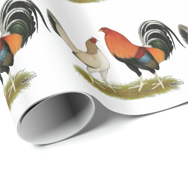 Papel De Presente Gamefowl Wheatens (Ponta do rolo)
