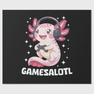 Papel De Presente Gamesalotl Axolotl Jogos