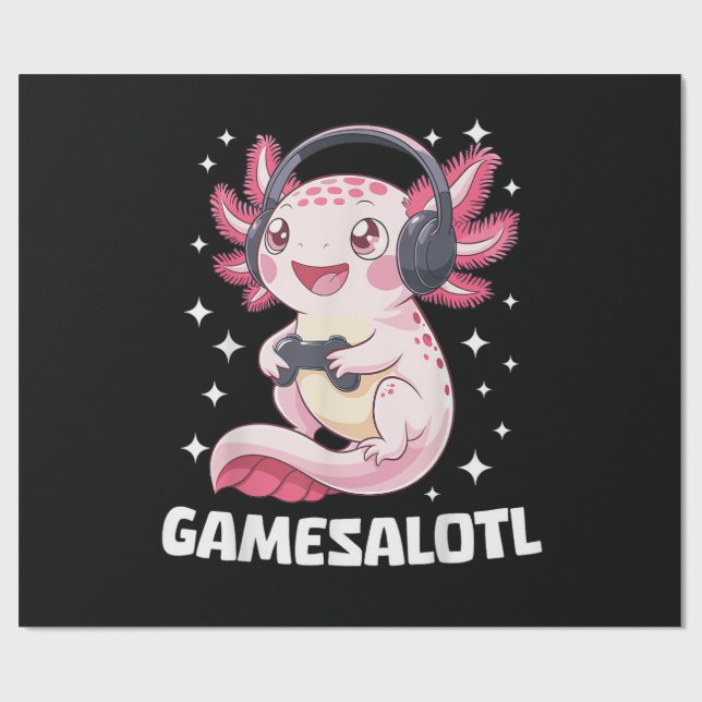 Papel De Presente Gamesalotl Axolotl Jogos  (Aberto)