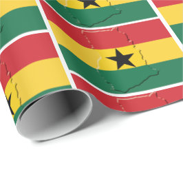 Papel De Presente GANA | Estrela Negra | Bandeira do GHANAIAN
