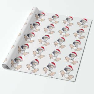 Papel De Presente Gangsta legal Hip Hop Hand Rap Santa Claus