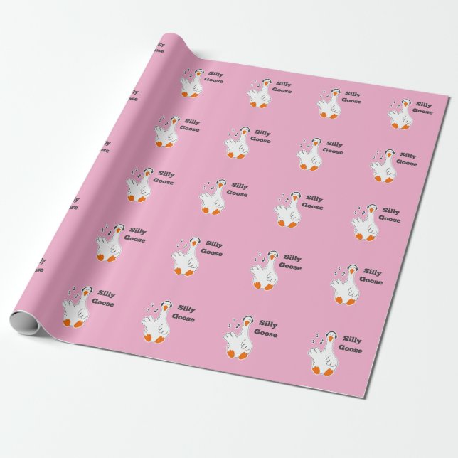 Papel De Presente Ganso bobo, Ganso Engraçado, Amante de Gansos (Desenrolado)