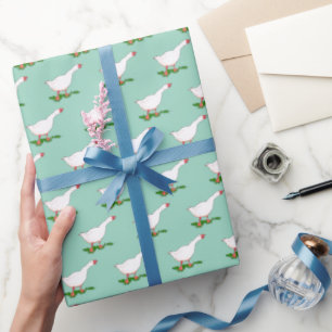 Papel De Presente ganso branco de fazenda