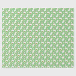 Papel De Presente Ganso branco e margaridas agradeço a você, verde