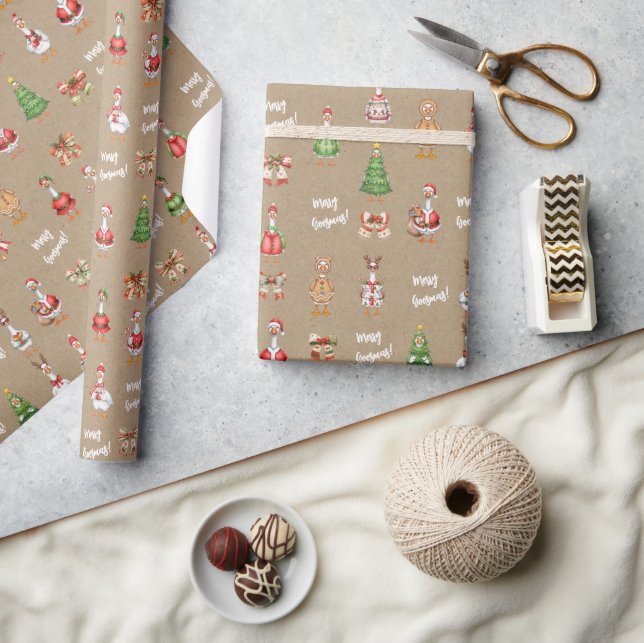 Papel De Presente Ganso de Natal Alegre Goosman (Artesanato)