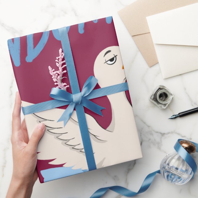 Papel De Presente Ganso Despreocupado Modo Engraçado Ballet Ganso (Presentear)
