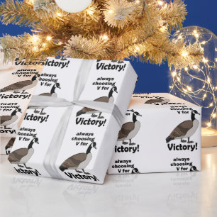 Papel De Presente Ganso-do-canadá Sempre Escolhendo V De Vitória
