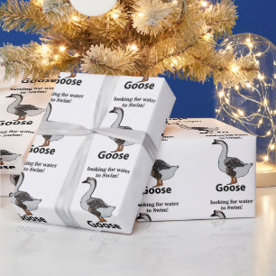 Papel De Presente Ganso Procurando Água Para Nadar Ganso Africano