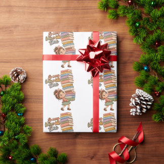 Papel De Presente Garota Amante de Livros Excêntricos Clipart, Garot