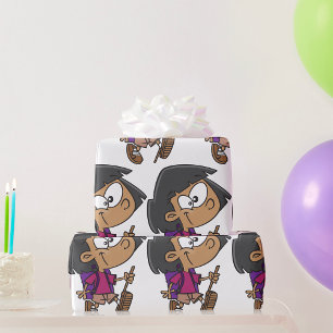 Papel De Presente Garota Andando