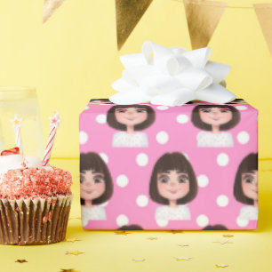 Papel De Presente Garota Bonita Em Pontos