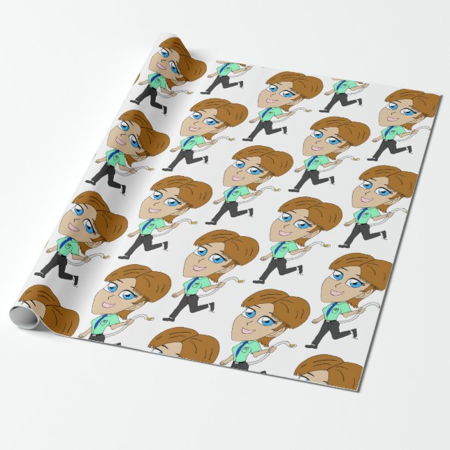 Papel De Presente garota chibi com cauda (Desenrolado)