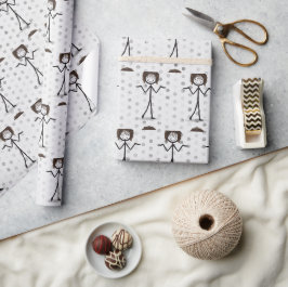 Papel De Presente Garota com cabelo e óculos