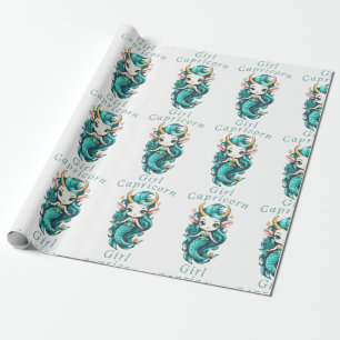 Papel De Presente Garota de Capricórnio Sereia Thunder_Cove