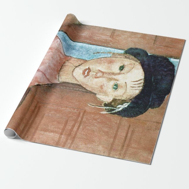 Papel De Presente Garota de chapéu, Modigliani (Desenrolado)