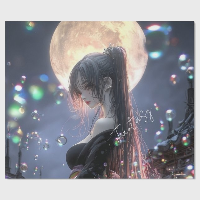 Papel De Presente Garota de fantasia sombria / Estética (Aberto)
