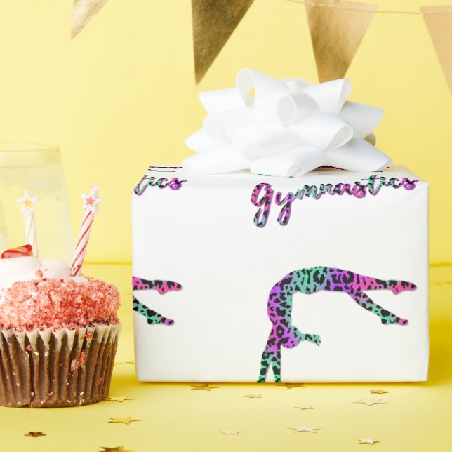Papel De Presente Garota de ginástica selvagem | Ginástica de Impres (Festa de aniversário)
