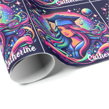 Garota de Graduação em Cores Neon Personalizadas