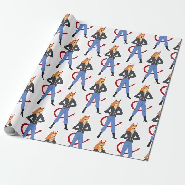 Papel De Presente garota diabo   (Desenrolado)