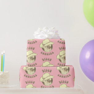 Papel De Presente Garota Dourada rosa e bonita do chapéu