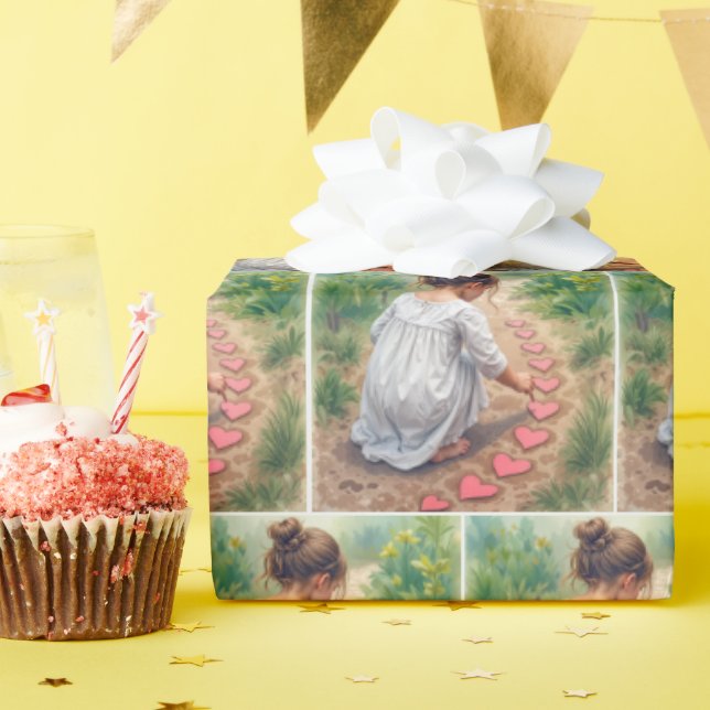 Papel De Presente Garota Fazer um caminho do jardim cardíaco (Festa de aniversário)