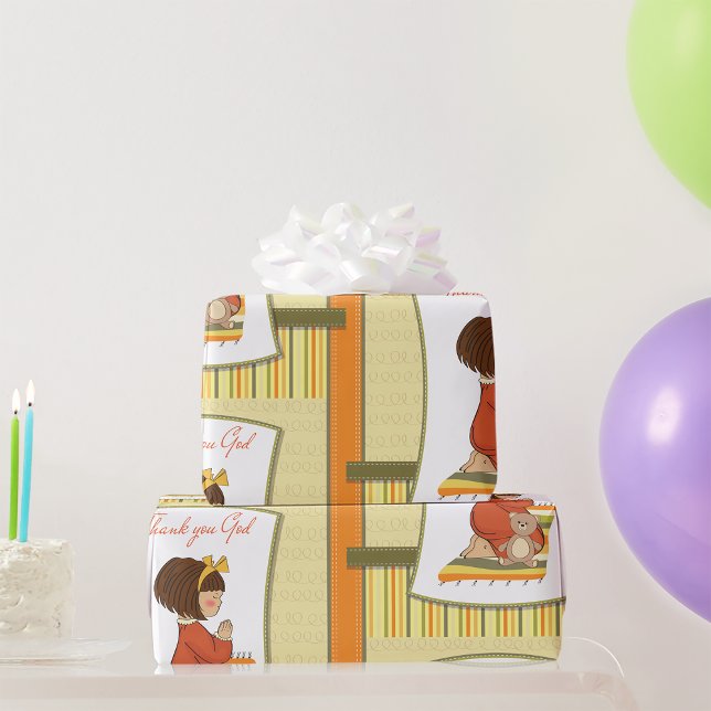 Papel De Presente Garota Pequena Rezando (Criador carregado)