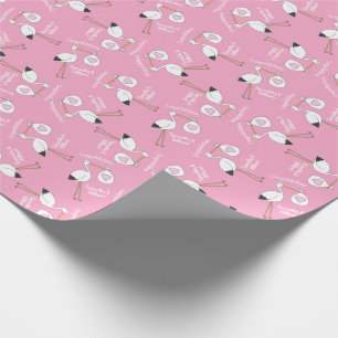 Papel De Presente Garota Rosa Chá de fraldas de Tempestade