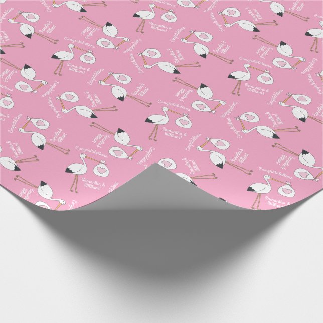 Papel De Presente Garota Rosa Chá de fraldas de Tempestade (Ponta)