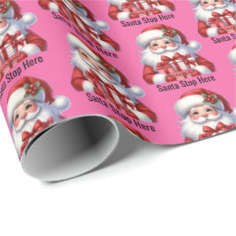 Papel De Presente Garota Santa Bonita Alegre Presentes Rosa Vermelho