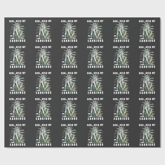 Papel De Presente Garota, Segure Meu Estado De Liberdade De Arranjo  (Aberto)