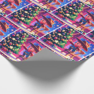 Papel De Presente Garotinho Na Cadeira Decorando Árvore De Natal