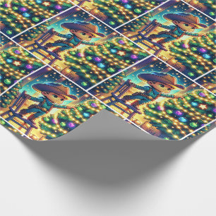Papel De Presente Garotinho Na Cadeira Decorando Árvore De Natal