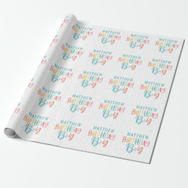 Papel De Presente Garoto de aniversário da bolinhas Rainbow