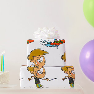 Papel De Presente Garoto Em Um Quadro De Maneira