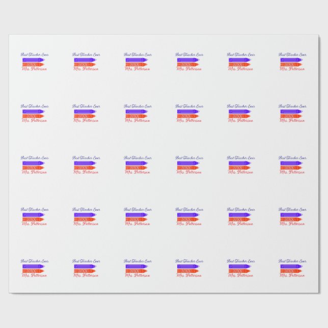 Papel De Presente Garrafa azul vermelha que melhor professor já adic (Aberto)