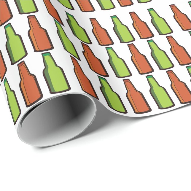 Papel De Presente Garrafa de Cerveja Bebida Festa (Ponta do rolo)