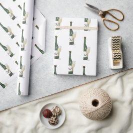 Papel De Presente Garrafa De Champanhe Em Branco