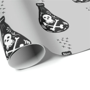 Papel De Presente Garrafa de Skeleton Cute Envenenado Frasco Spooky