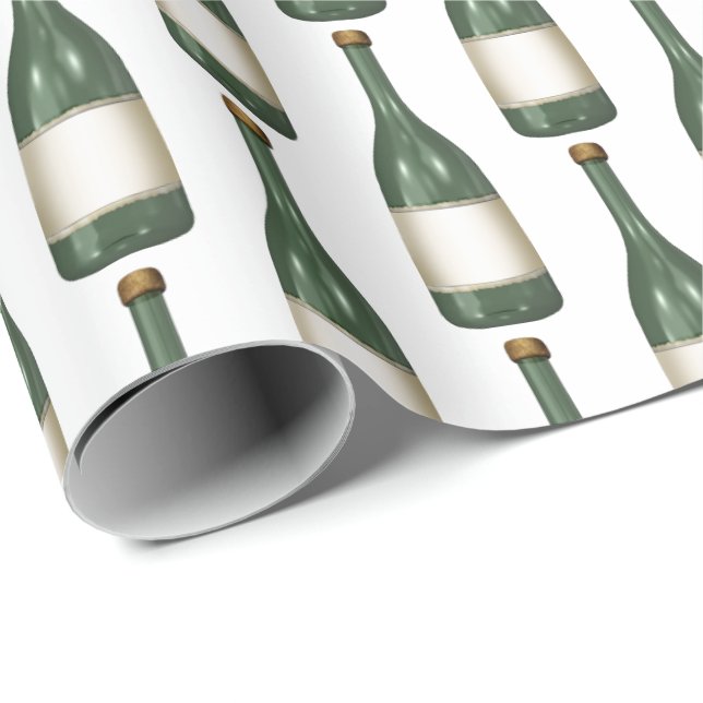 Papel De Presente garrafa de vinho verde (Ponta do rolo)